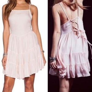 Free People Rose Skater Spaghetti Strap Dr…